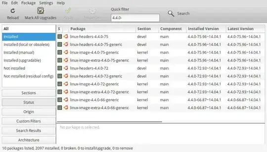 quick filter search box at top in synaptic