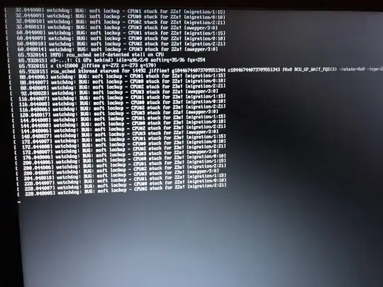 photo of screen with manysoft lockup messages