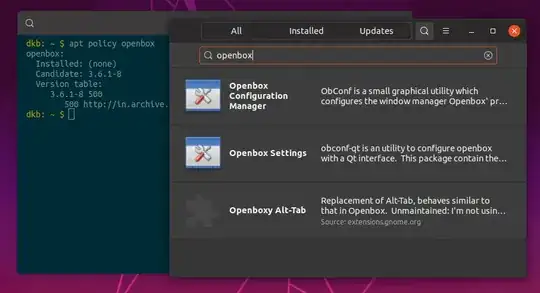 Software Center doesn't find Openbox