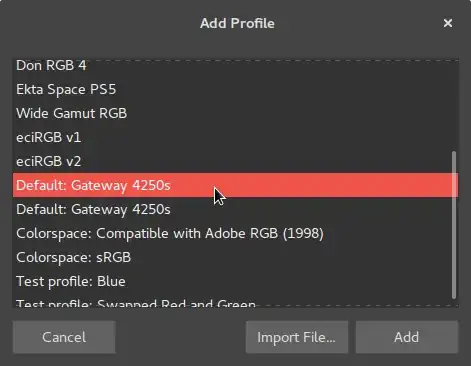 Add Profile - Select Profile - Add