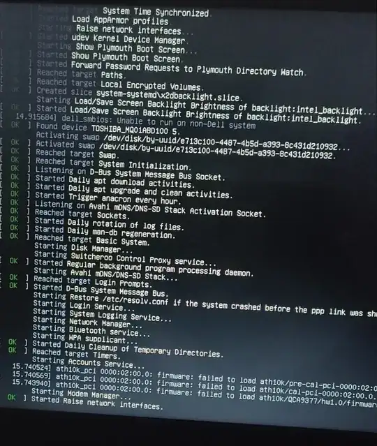 Screenshot of boot