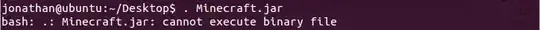 I am trying to execute a Minecraft.jar file