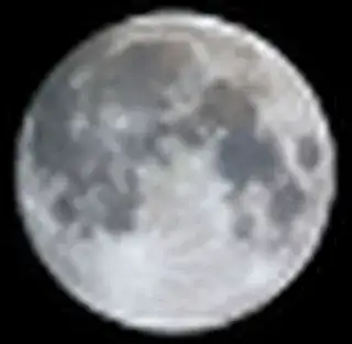 The moon, scaled down to 40 px radius and back up to 320 px The moon, scaled down to 40 px radius and back up to 320 px