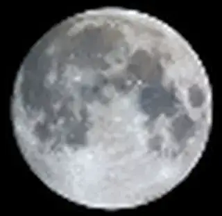 The moon, scaled down to 40 px radius and back up to 320 px The moon, scaled down to 60 px radius and back up to 320 px