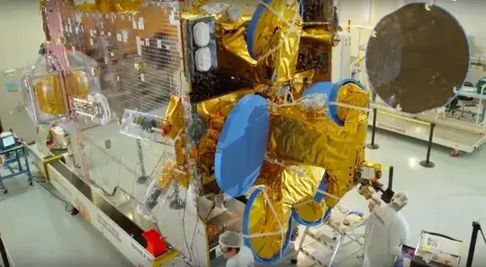 Shiny surfaces on communications satellite