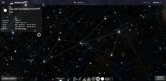 Stellarium Web screenshot of Volans