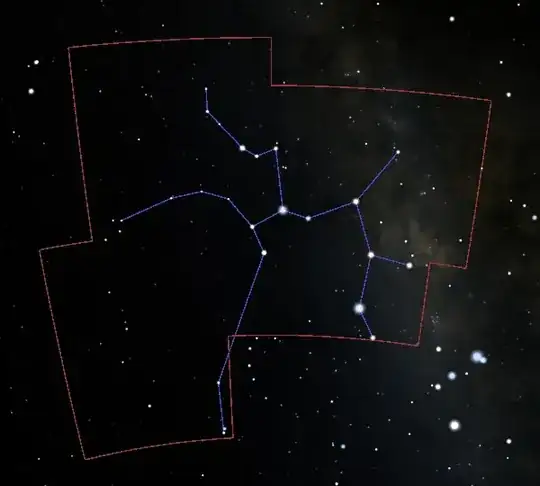 Stellarium rendering of Sagittarius connected as in Hlad 1988