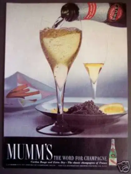 Mumm’s French Champagne With Caviar Photo (1968)