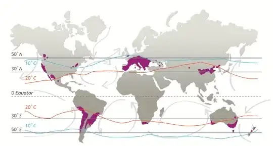 Map of wine growing regions