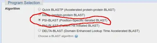 psi-blast option at ncbi