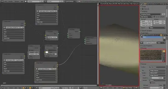 correct material on the right, different preview