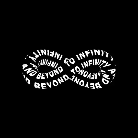 Text flowing along an infinity loop