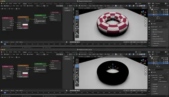 Mapping applied to a default Torus primitive rendered in Eevee (top) and Cycles (bottom)