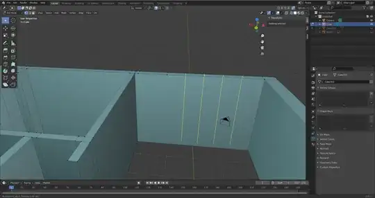 Edge loops only go on the outside of the cube wall. The normals are facing the correct way.