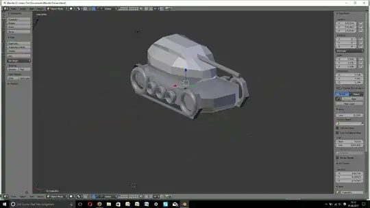 my current blender gui when opening this model