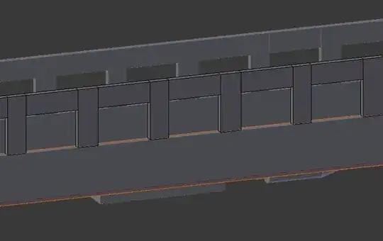 Second image showing the wider context of the model and how the windows are formed from separate shapes