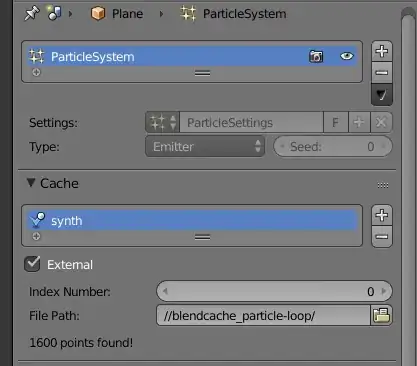particle system settings to use external cache