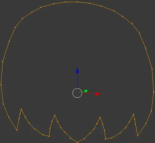 An outline of a round shape made with vertices