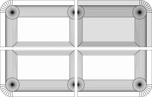 mirrored over x and y