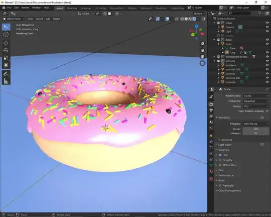 The doughnut viewed in the Cycles render engine mode.