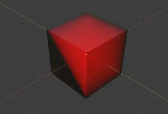 Vertex 0 in red and the red to black interpolation. All hidden vertices are black as expected.