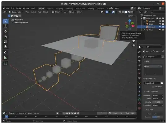 A plane intersecting a volume grid.