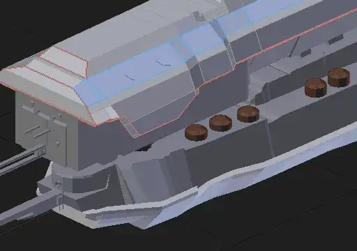 Grabbing and rotating a side panel of a hard-surface mesh