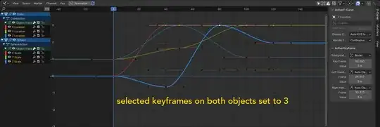 keyframes changed on both objects