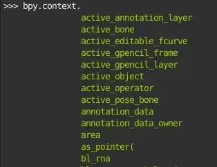 Screenshot of Python console autocompletion. active_node is not available.