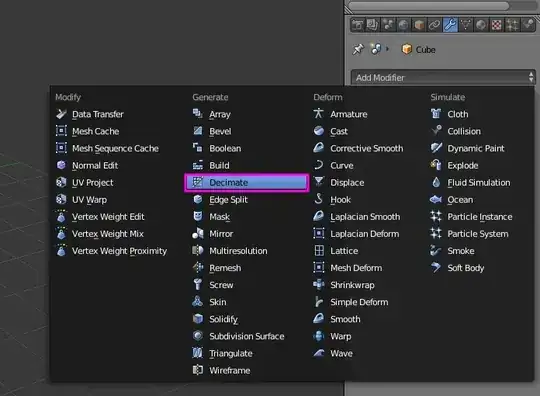 the Add modifier menu
