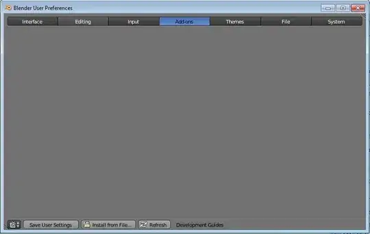 Blank Add-ons panel.