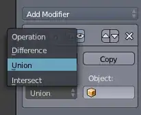 Screenshot of Boolean modifier