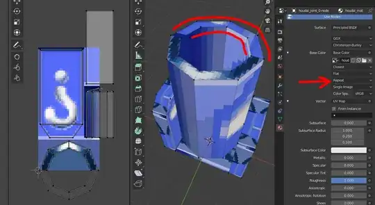 Example UV with object result and texture settings