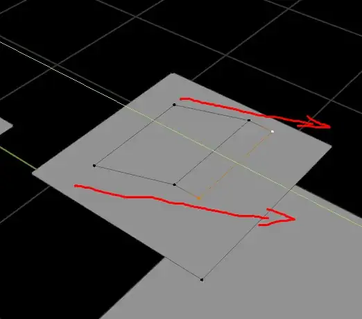 How to extrude that highlighted edge but to the direction of that red arrow 1