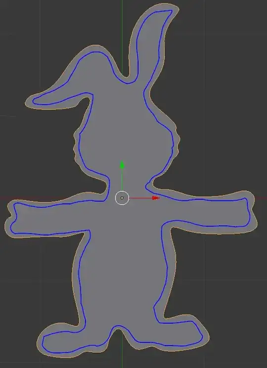 Blender screenshot with outline of new object.