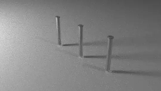 Three test tubes and the nasty nose and white pixels