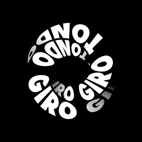 Shape with text twisting