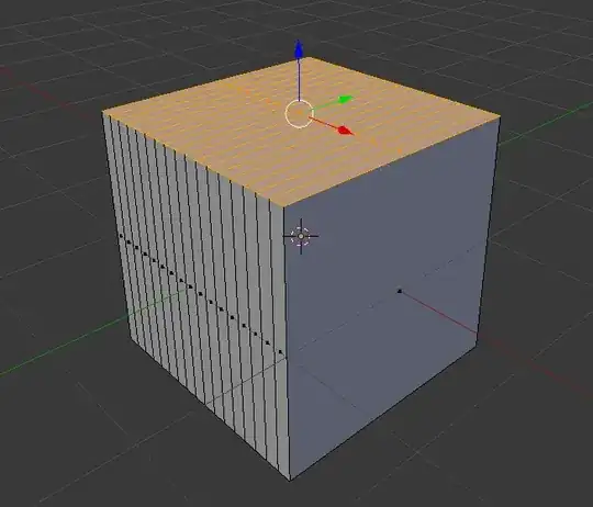 Cube with a set of faces selected