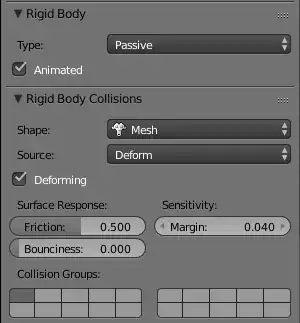 rigid body settings on the soft body
