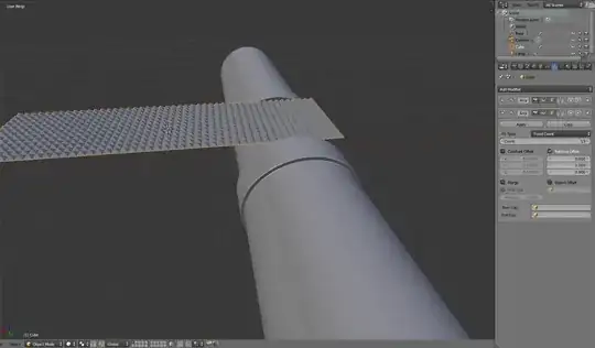screen shot of blender showing the light saber and grip object
