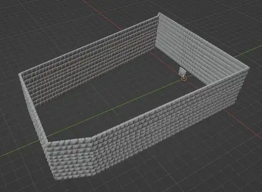 Object with before the curve is splited