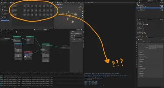 Geonodes instance data and python window