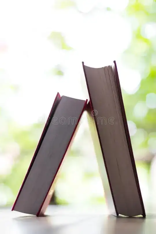 Two books leaning on each other
