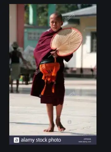 Bhikku with Talipot handfan 3