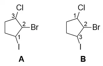 Two numbering schemes for the compound in question