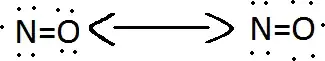 In the image you can see two resonating structures they are nitric oxide structures.
