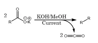 intermolecular kolbe's electrolysis reaction