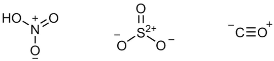 Image of nitric acid, sulphur trioxide and carbon monoxide