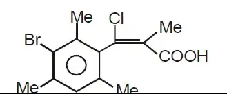 (2E)-3-(3-bromo-2,4,6-trimethylphenyl)-3-chloro-2-methylprop-2-enoic acid