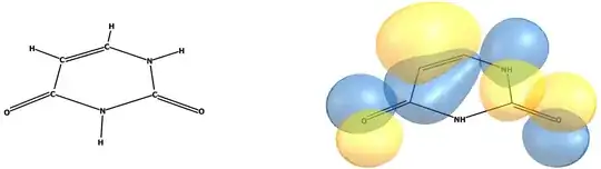 ChemCraft sample 2D and overlay with transparent orbital (surface)